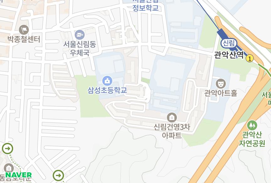 서울특별시 관악구 신림동 청광 위치·실거래 시세 지도