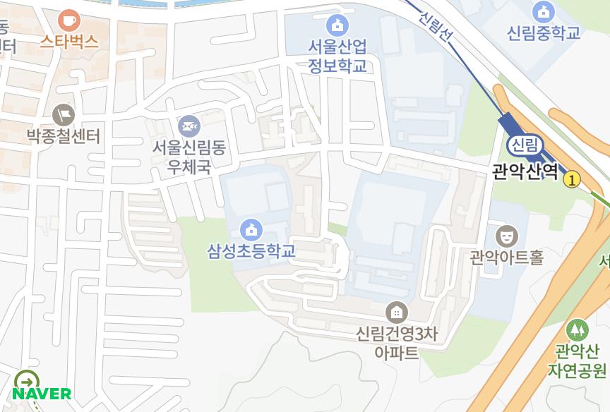 서울특별시 관악구 신림동 신림LIG5차 위치·실거래 시세 지도
