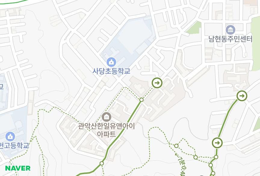 서울특별시 관악구 남현동 하이파크 위치·실거래 시세 지도