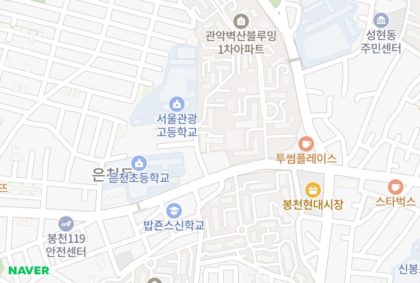서울특별시 관악구 봉천동 관악청광플러스원 위치·실거래 시세 지도