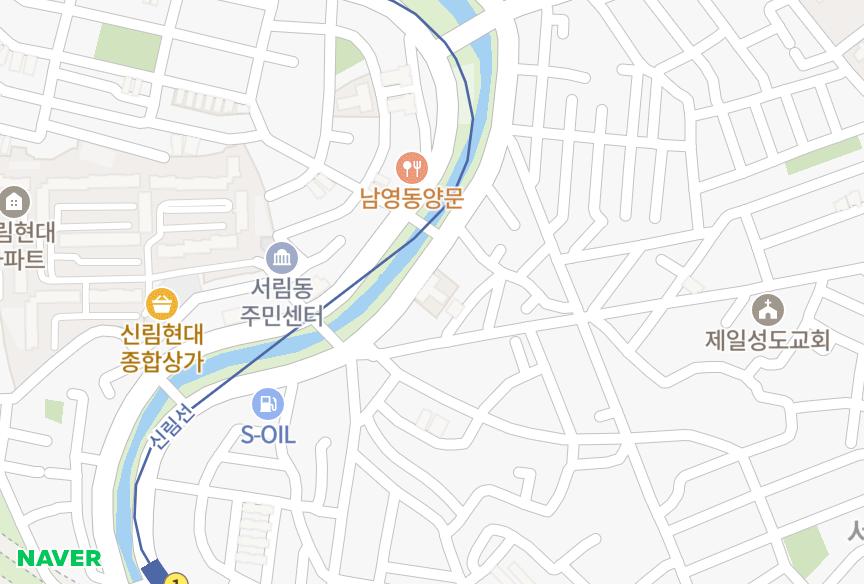 서울특별시 관악구 신림동 앰팰리스 위치·실거래 시세 지도