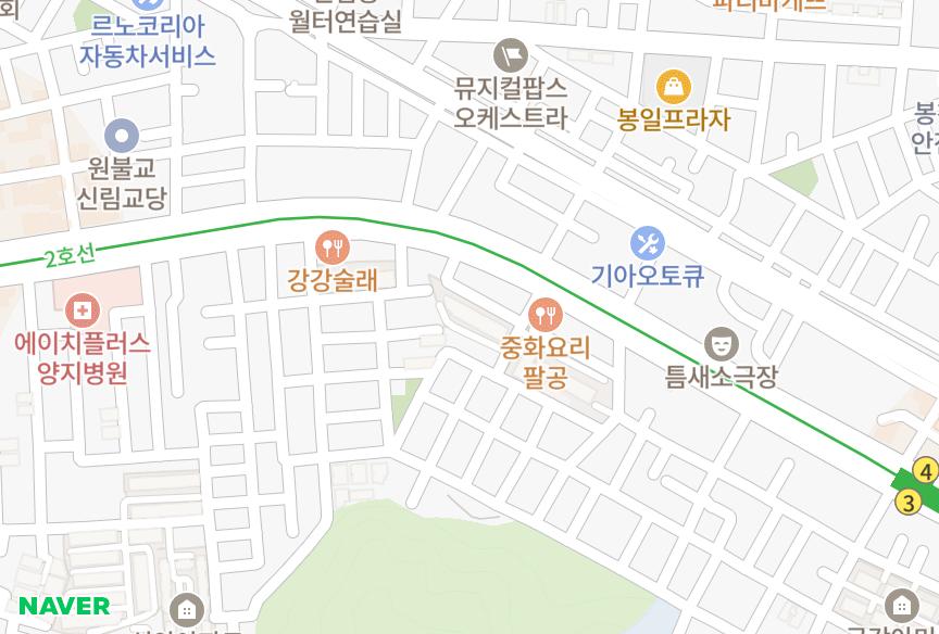 서울특별시 관악구 신림동 효림다온 위치·실거래 시세 지도