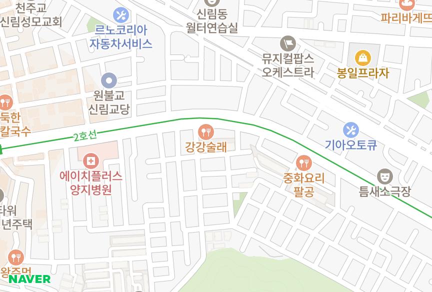 서울특별시 관악구 신림동 로마 위치·실거래 시세 지도