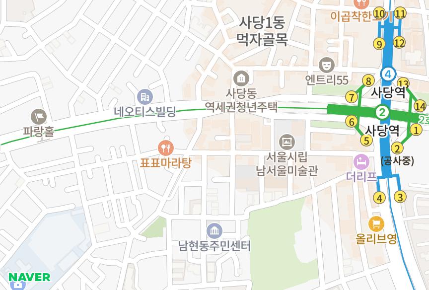 서울특별시 관악구 남현동 현대이즈빌 위치·실거래 시세 지도