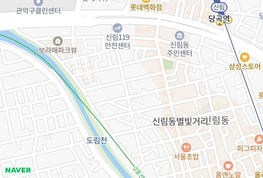 서울특별시 관악구 신림동 웰피아 위치·실거래 시세 지도