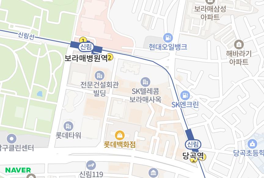 서울특별시 관악구 봉천동 캐릭터그린빌 위치·실거래 시세 지도