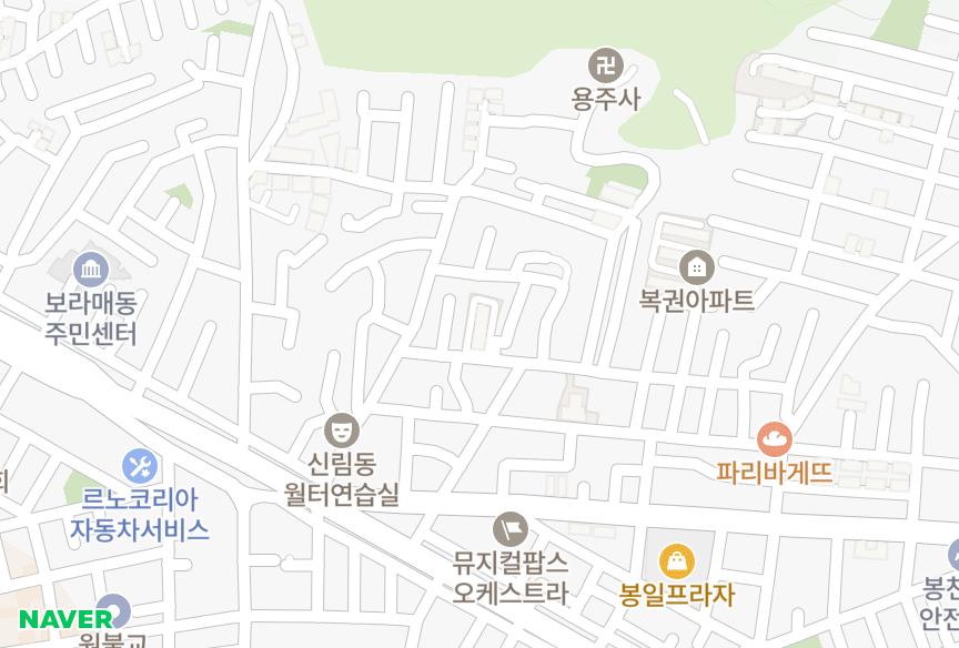 서울특별시 관악구 봉천동 그린 위치·실거래 시세 지도