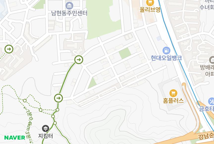 서울특별시 관악구 남현동 카사빌 위치·실거래 시세 지도