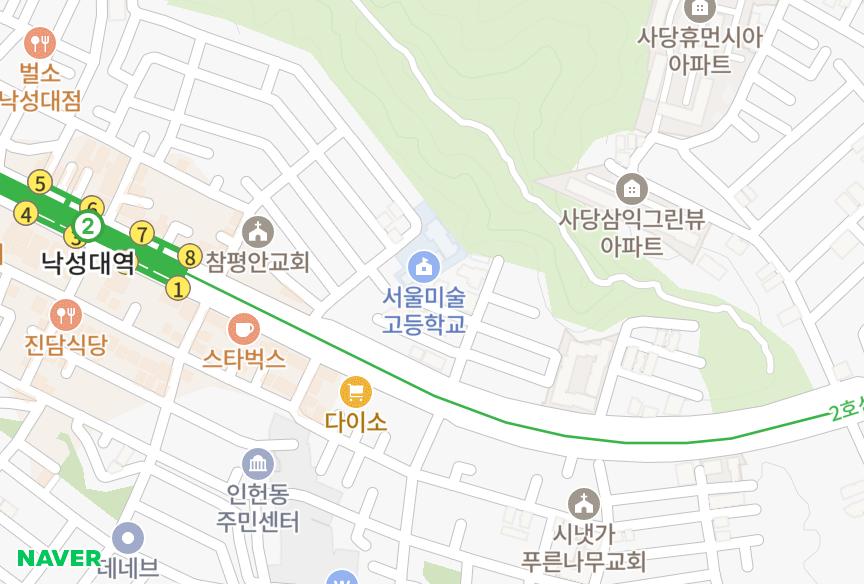 서울특별시 관악구 봉천동 봉천늘푸른3차 위치·실거래 시세 지도
