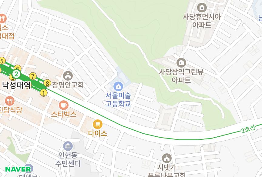 서울특별시 관악구 봉천동 봉천늘푸른5차 위치·실거래 시세 지도
