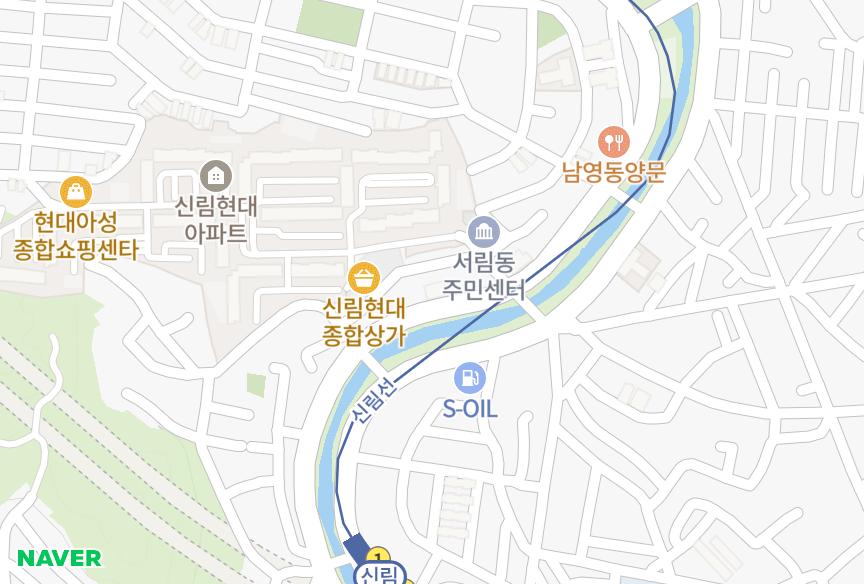 서울특별시 관악구 신림동 GS파크뷰 위치·실거래 시세 지도