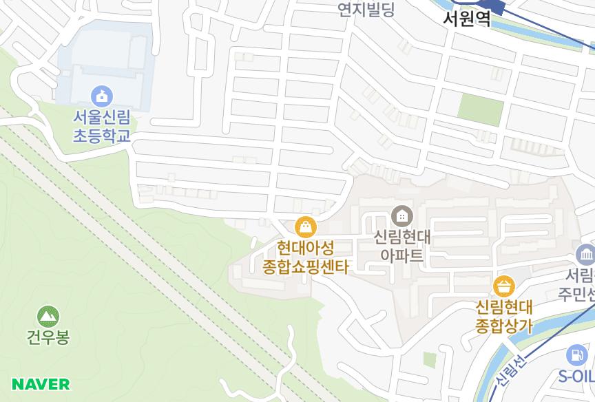 서울특별시 관악구 신림동 삼성홈타운 위치·실거래 시세 지도
