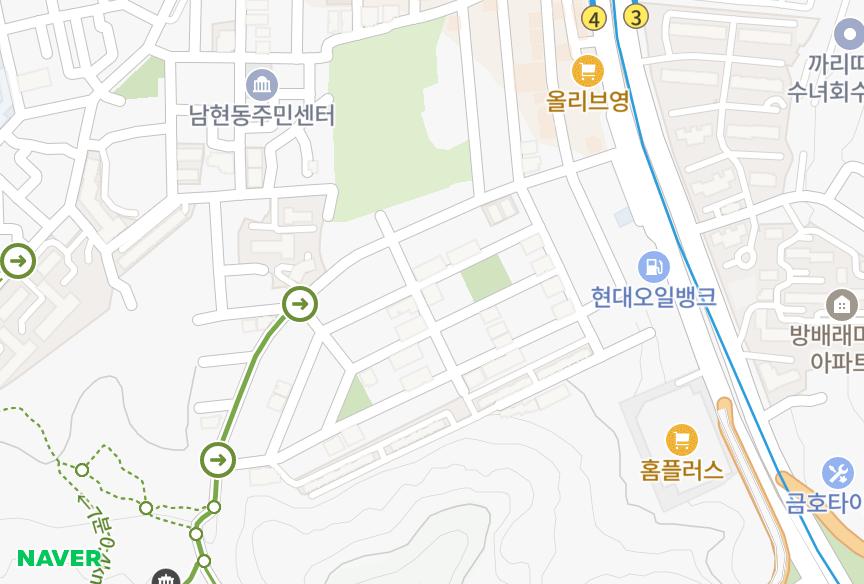 서울특별시 관악구 남현동 쎈트앤빌2차 위치·실거래 시세 지도