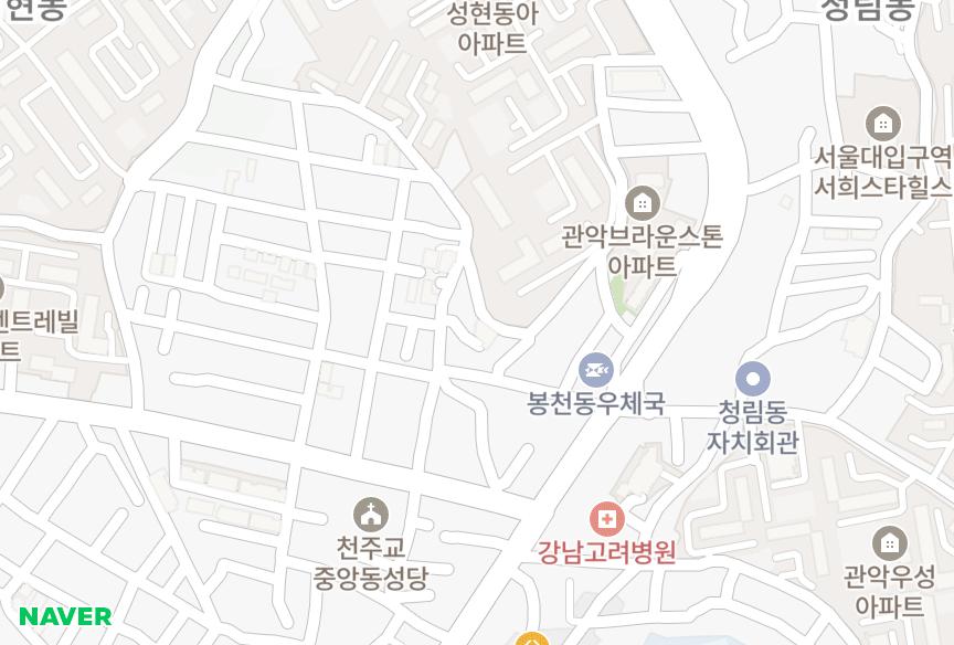 서울특별시 관악구 봉천동 미소가 위치·실거래 시세 지도