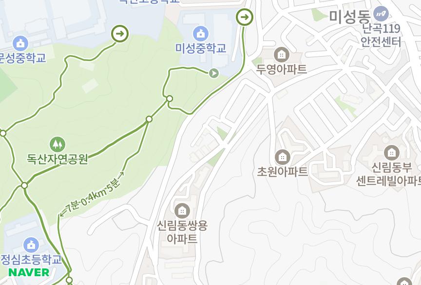 서울특별시 관악구 신림동 중앙힐 위치·실거래 시세 지도