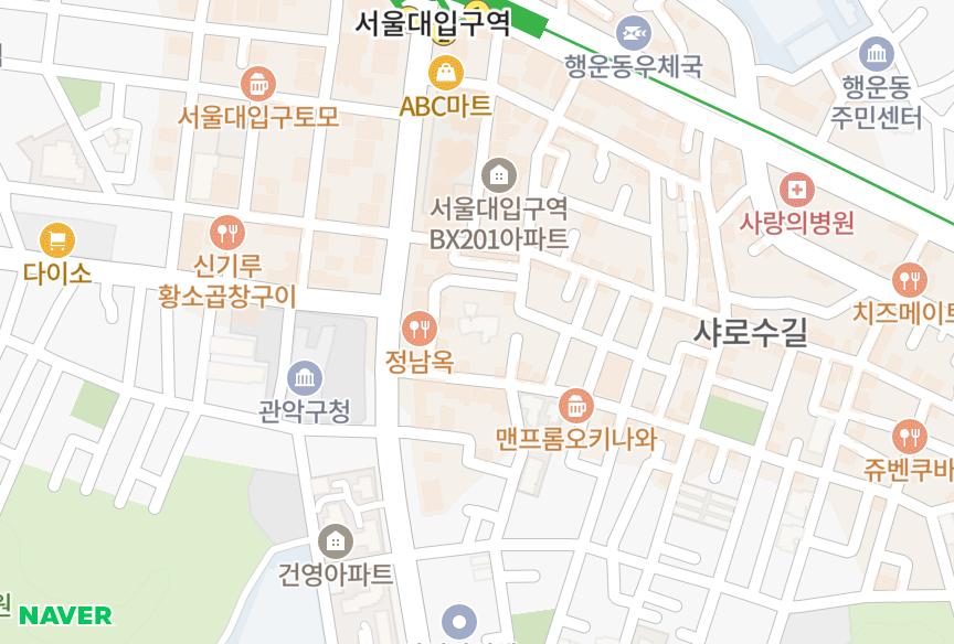 서울특별시 관악구 봉천동 뉴그린 위치·실거래 시세 지도
