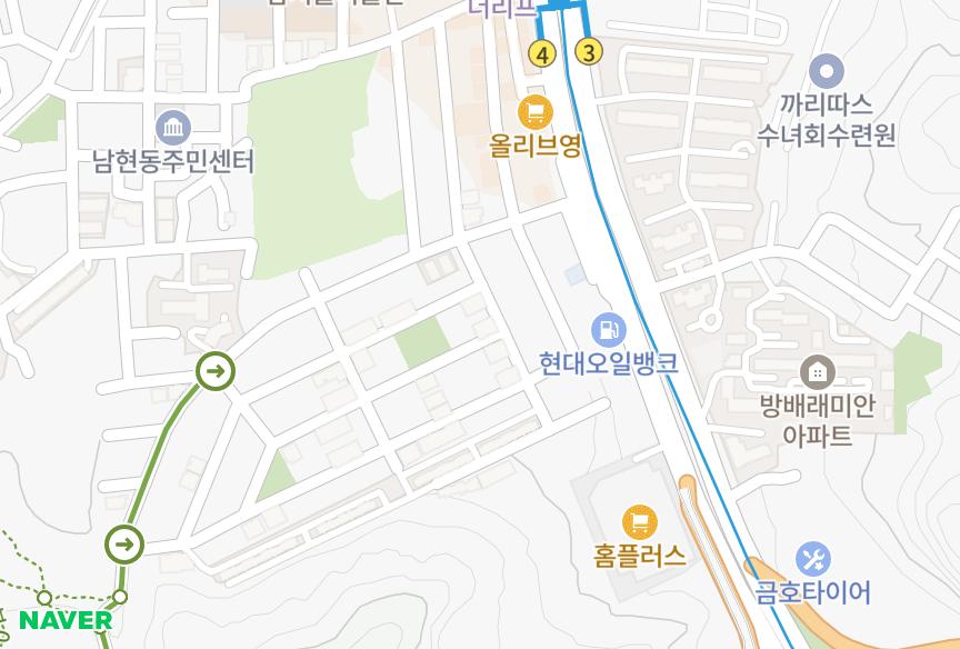 서울특별시 관악구 남현동 삼성홈타운 위치·실거래 시세 지도