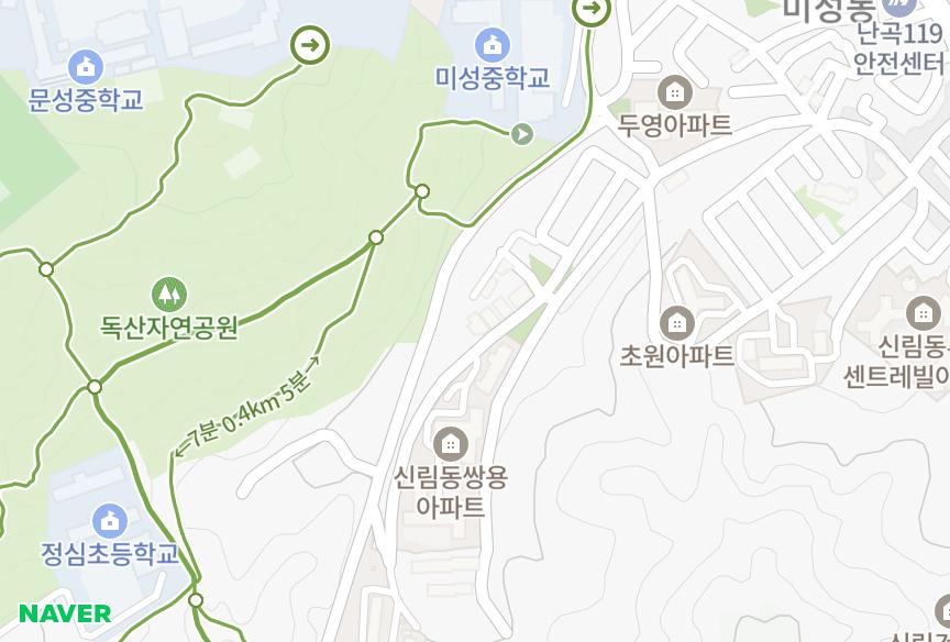 서울특별시 관악구 신림동 중앙힐타운 위치·실거래 시세 지도
