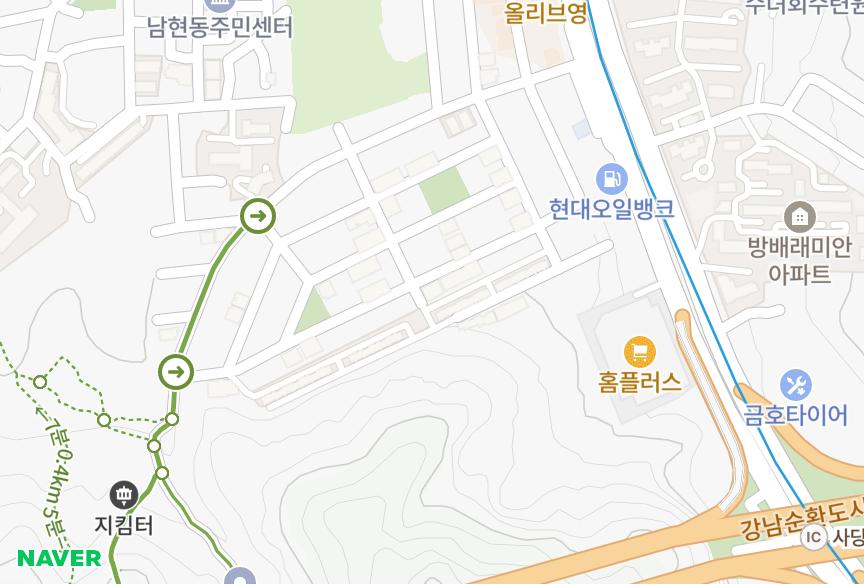 서울특별시 관악구 남현동 한솔아크로 위치·실거래 시세 지도