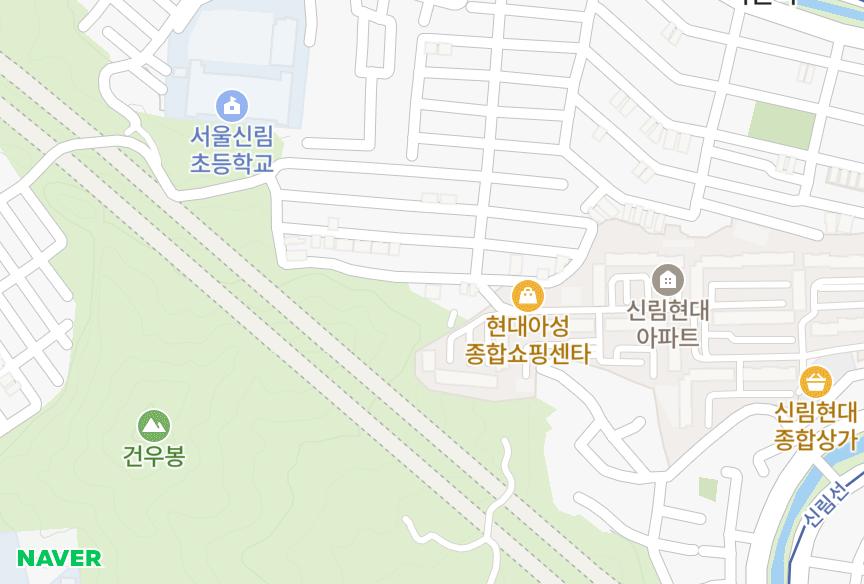 서울특별시 관악구 신림동 산장그린 위치·실거래 시세 지도