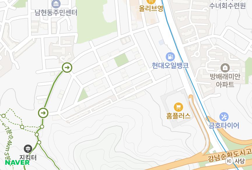 서울특별시 관악구 남현동 네스코뮤즈빌 위치·실거래 시세 지도