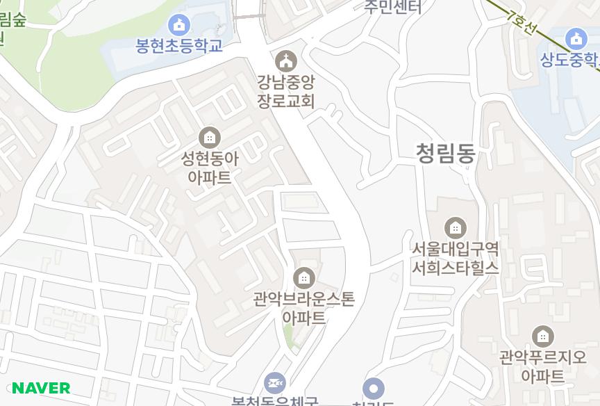 서울특별시 관악구 봉천동 동아타운21차 위치·실거래 시세 지도