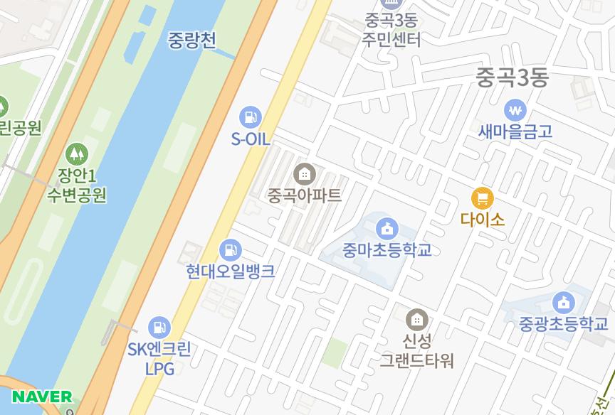 서울특별시 광진구 중곡동 중곡1단지 위치·실거래 시세 지도