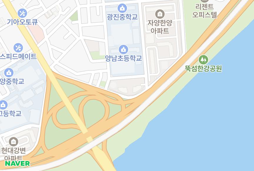 서울특별시 광진구 자양동 광진하우스토리한강 위치·실거래 시세 지도