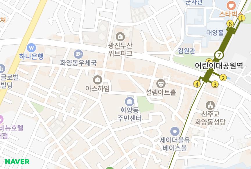 서울특별시 광진구 화양동 화양타워 위치·실거래 시세 지도