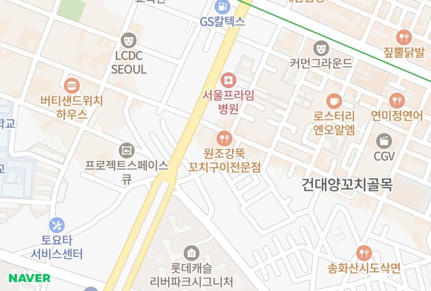 서울특별시 광진구 자양동 한영해시안 위치·실거래 시세 지도