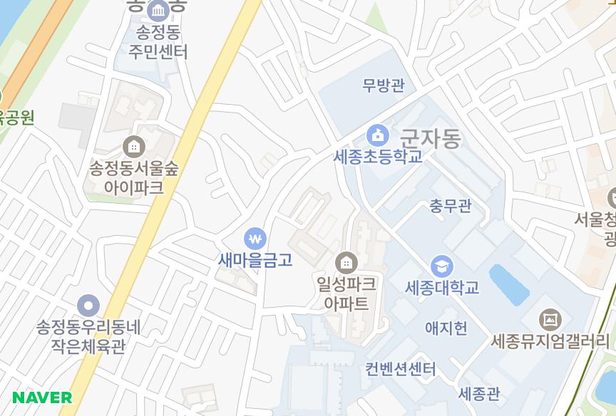 서울특별시 광진구 군자동 서원힐탑 위치·실거래 시세 지도