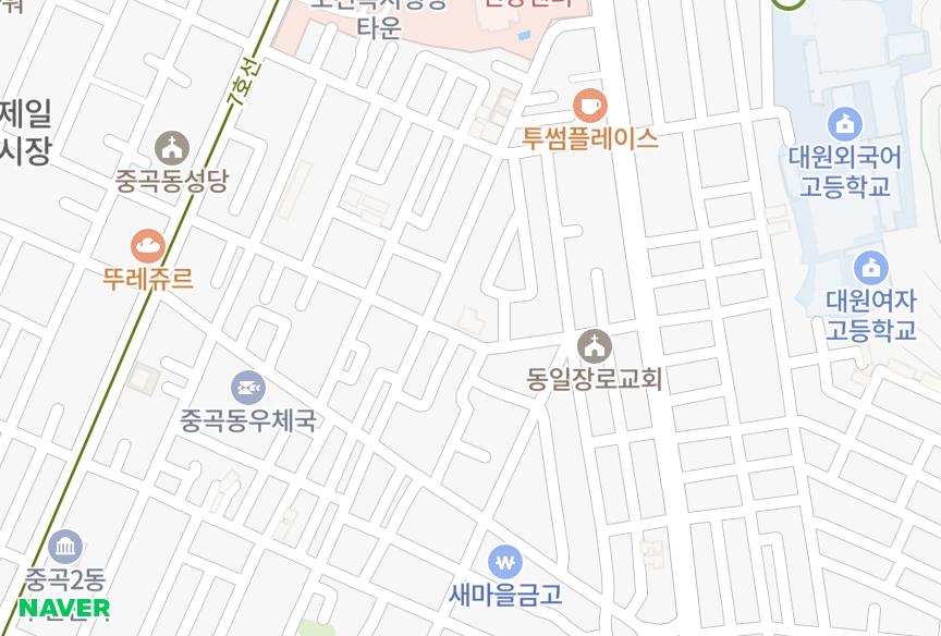 서울특별시 광진구 중곡동 웰빙 위치·실거래 시세 지도