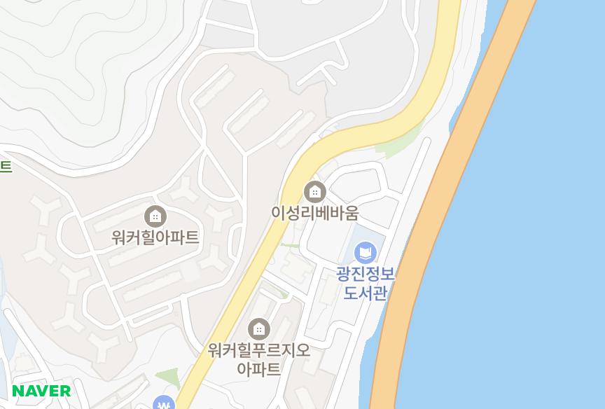 서울특별시 광진구 광장동 동북아스위트힐 위치·실거래 시세 지도