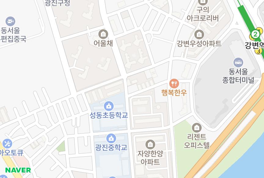 서울특별시 광진구 구의동 힐하우스 위치·실거래 시세 지도