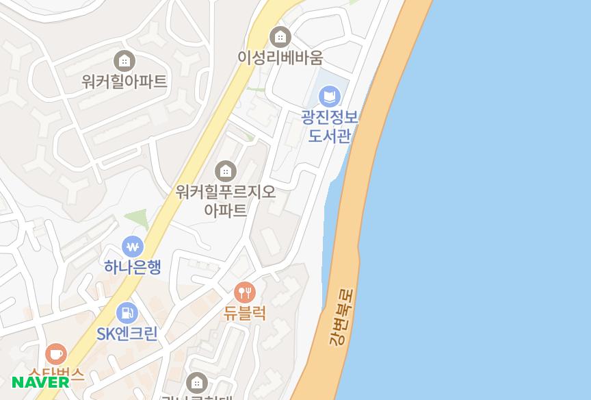 서울특별시 광진구 광장동 현대리버빌 위치·실거래 시세 지도