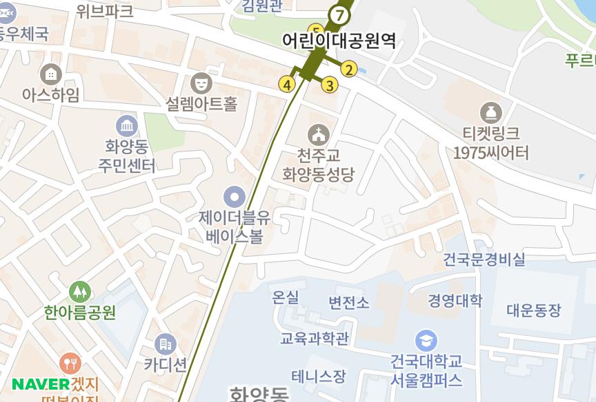 서울특별시 광진구 화양동 위너스힐 위치·실거래 시세 지도