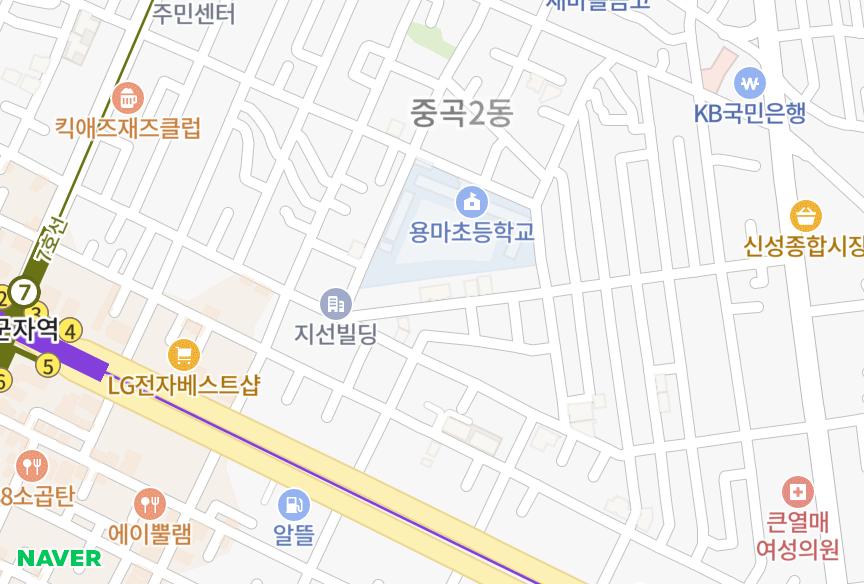 서울특별시 광진구 중곡동 두리 위치·실거래 시세 지도