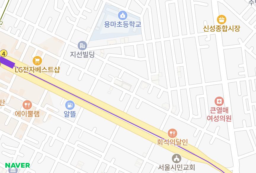 서울특별시 광진구 중곡동 대영 위치·실거래 시세 지도