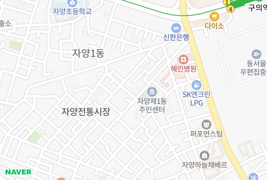 서울특별시 광진구 자양동 대원캐슬빌 위치·실거래 시세 지도