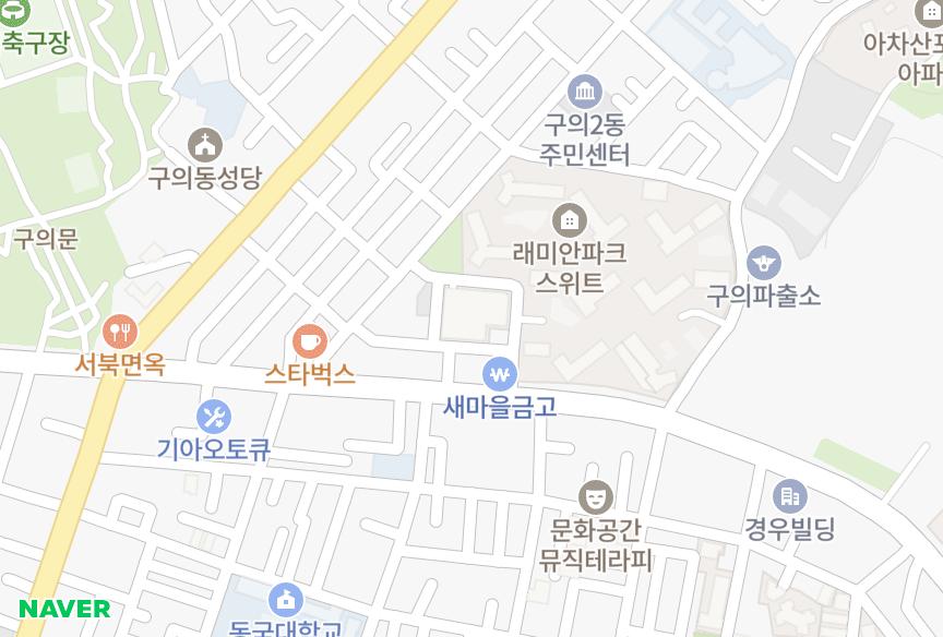 서울특별시 광진구 구의동 구의자이르네 위치·실거래 시세 지도