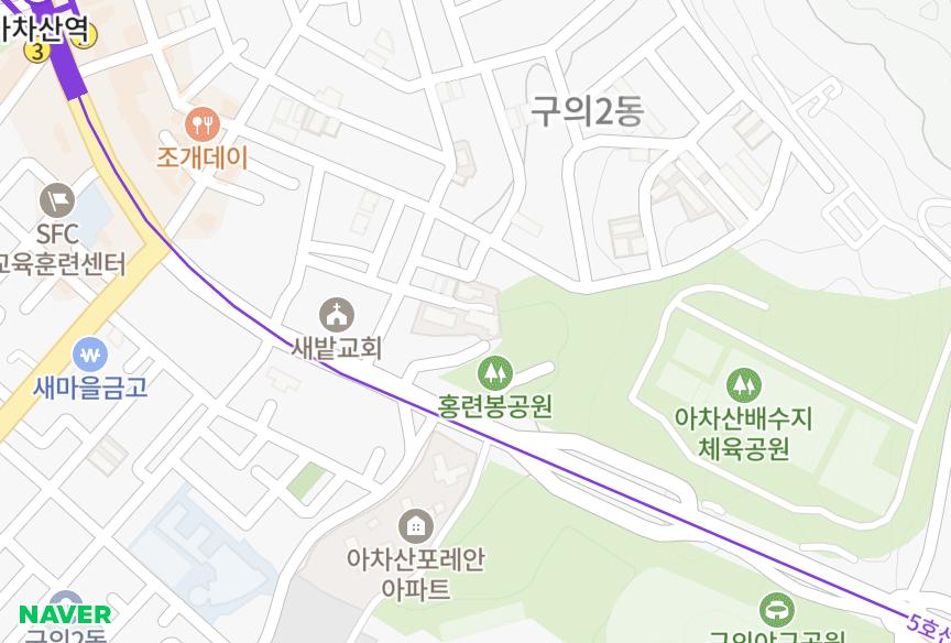 서울특별시 광진구 구의동 아차산인앤인W클래스 위치·실거래 시세 지도