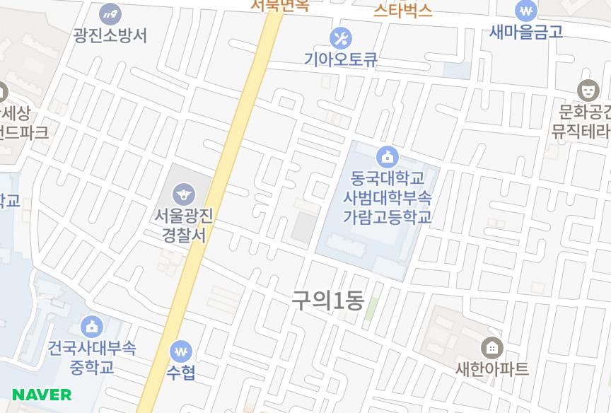 서울특별시 광진구 구의동 명성 위치·실거래 시세 지도