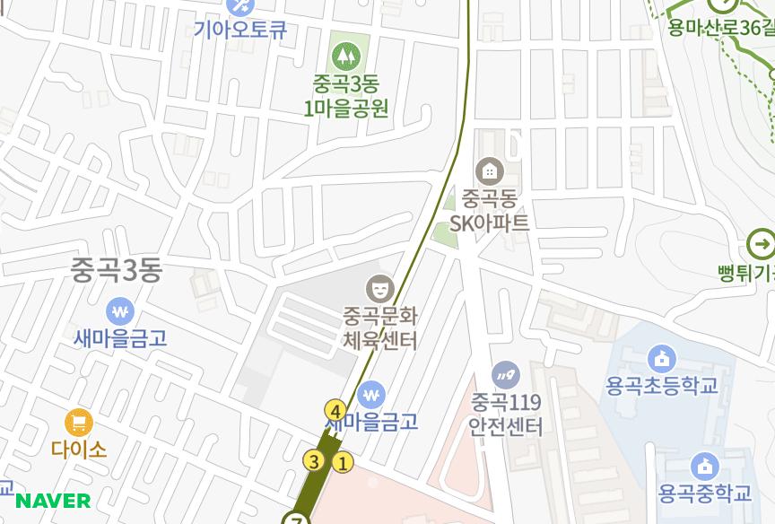 서울특별시 광진구 중곡동 에이탑 위치·실거래 시세 지도