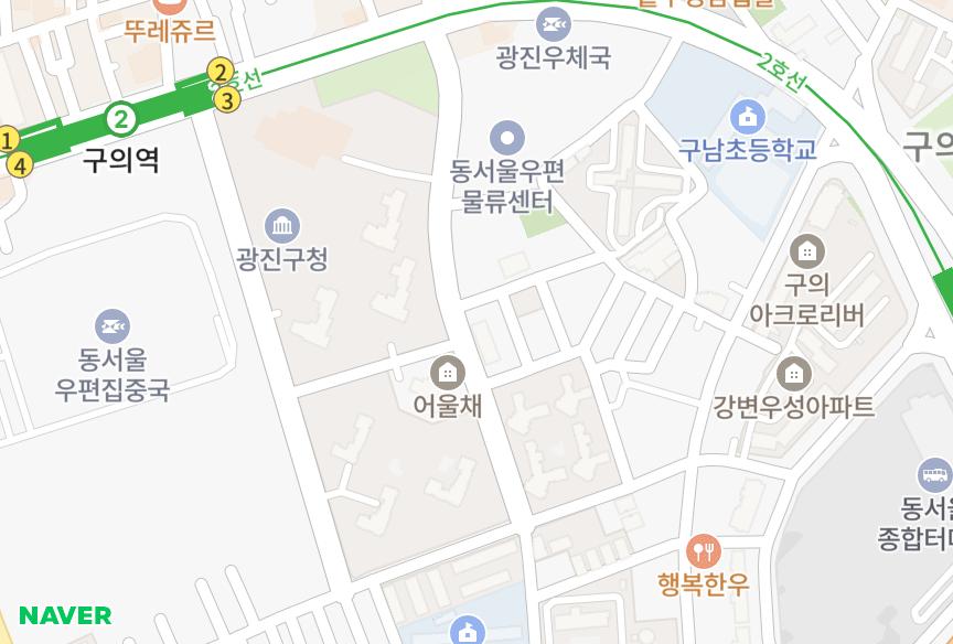 서울특별시 광진구 구의동 우남위시빌 위치·실거래 시세 지도