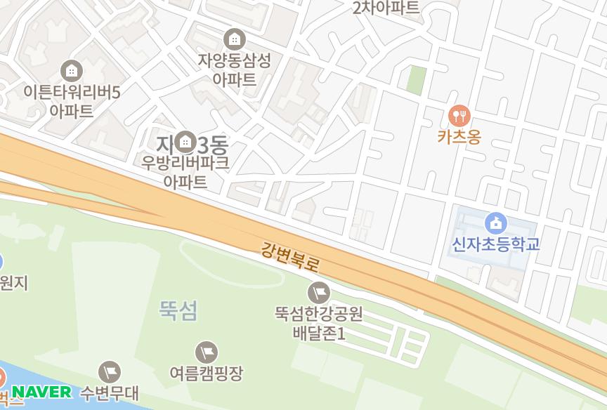 서울특별시 광진구 자양동 진넥스빌 위치·실거래 시세 지도