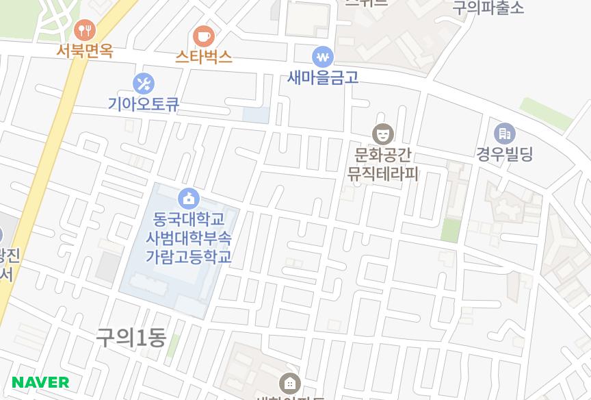 서울특별시 광진구 구의동 현대팰리스 위치·실거래 시세 지도