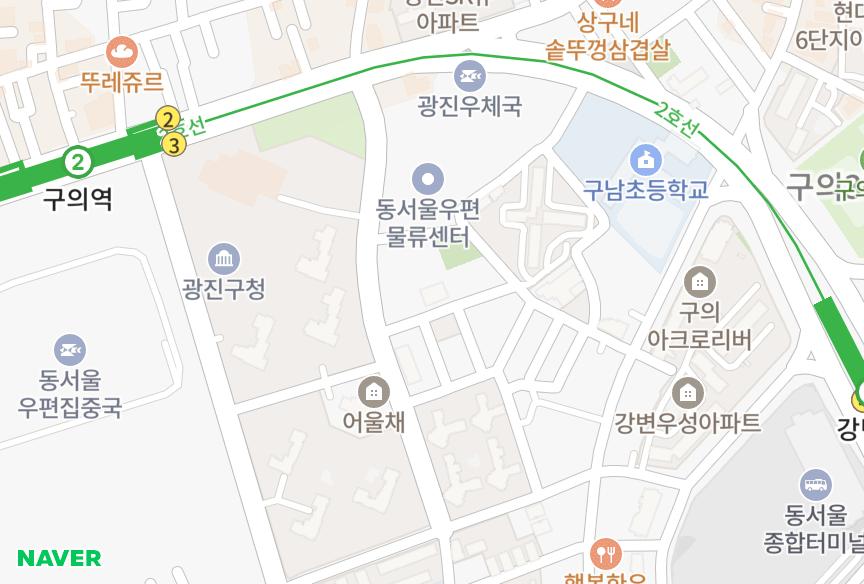 서울특별시 광진구 구의동 나크빌라트 위치·실거래 시세 지도