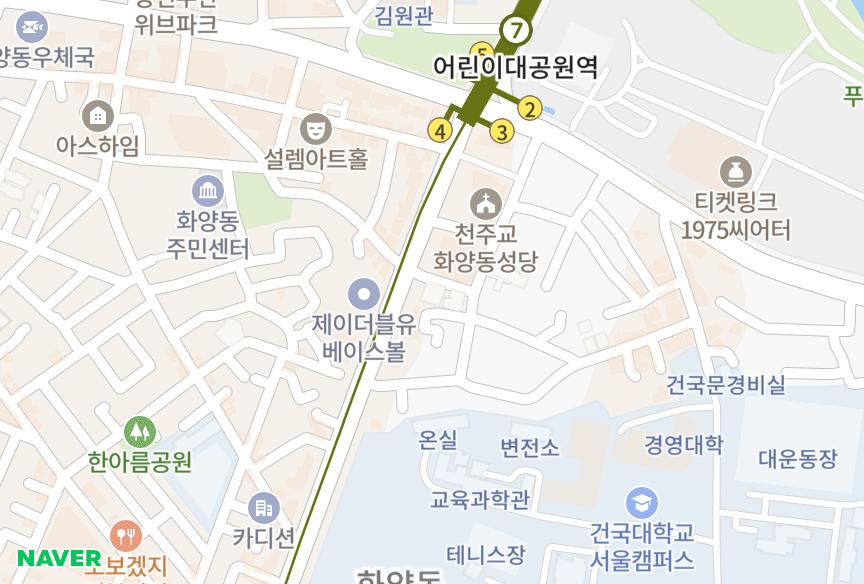 서울특별시 광진구 화양동 신원리브웰화양동주상복합 위치·실거래 시세 지도