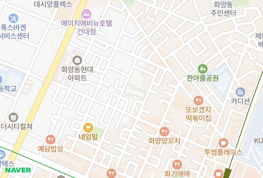 서울특별시 광진구 화양동 화양테라팰리스건대1차 위치·실거래 시세 지도