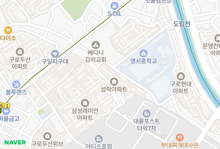 서울특별시 구로구 구로동 성락 위치·실거래 시세 지도